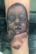 Black and Grey portrait of the customers baby